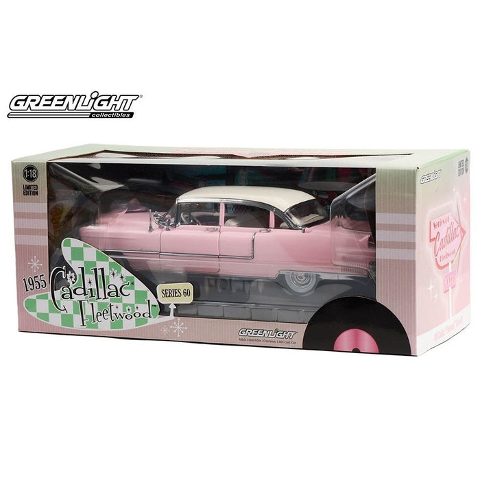 1955 Pink Cadillac Fleetwood, 1:18 Scale Diecast Car