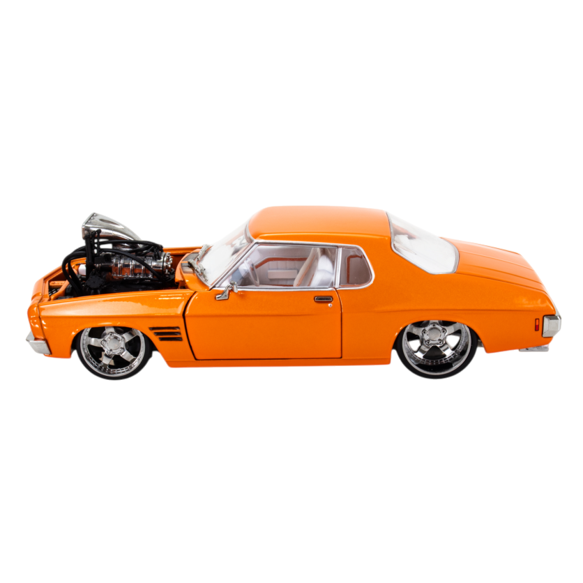 Orange Supercharged 2 Door Holden HQ, 1:24 Scale Diecast