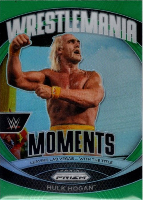 Hulk Hogan, #26, Wrestlemania Moments Green Prizm, 2024 Panini Prizm WWE Wrestling