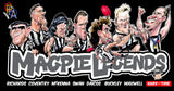 Collingwood Magpies Player Legends Caricature Stubby Holders. Art by HarvTime.