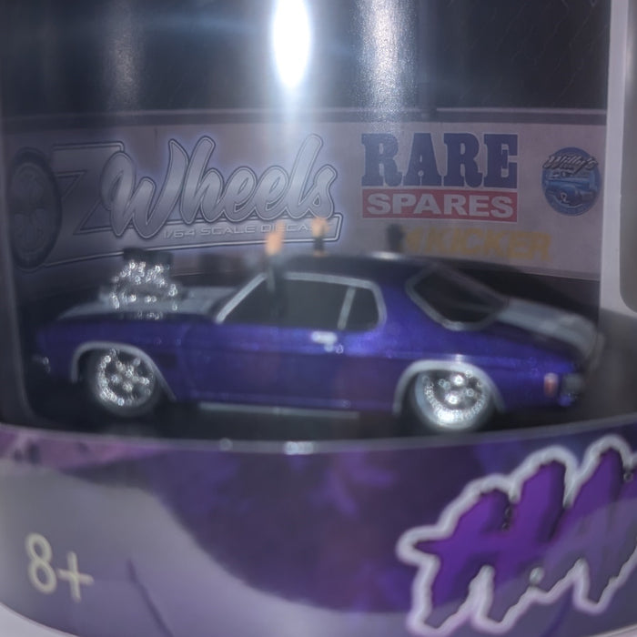 Oz Wheels Purple Hanful Holden Monaro Skid in Cylinder, 1:64 Scale Diecast