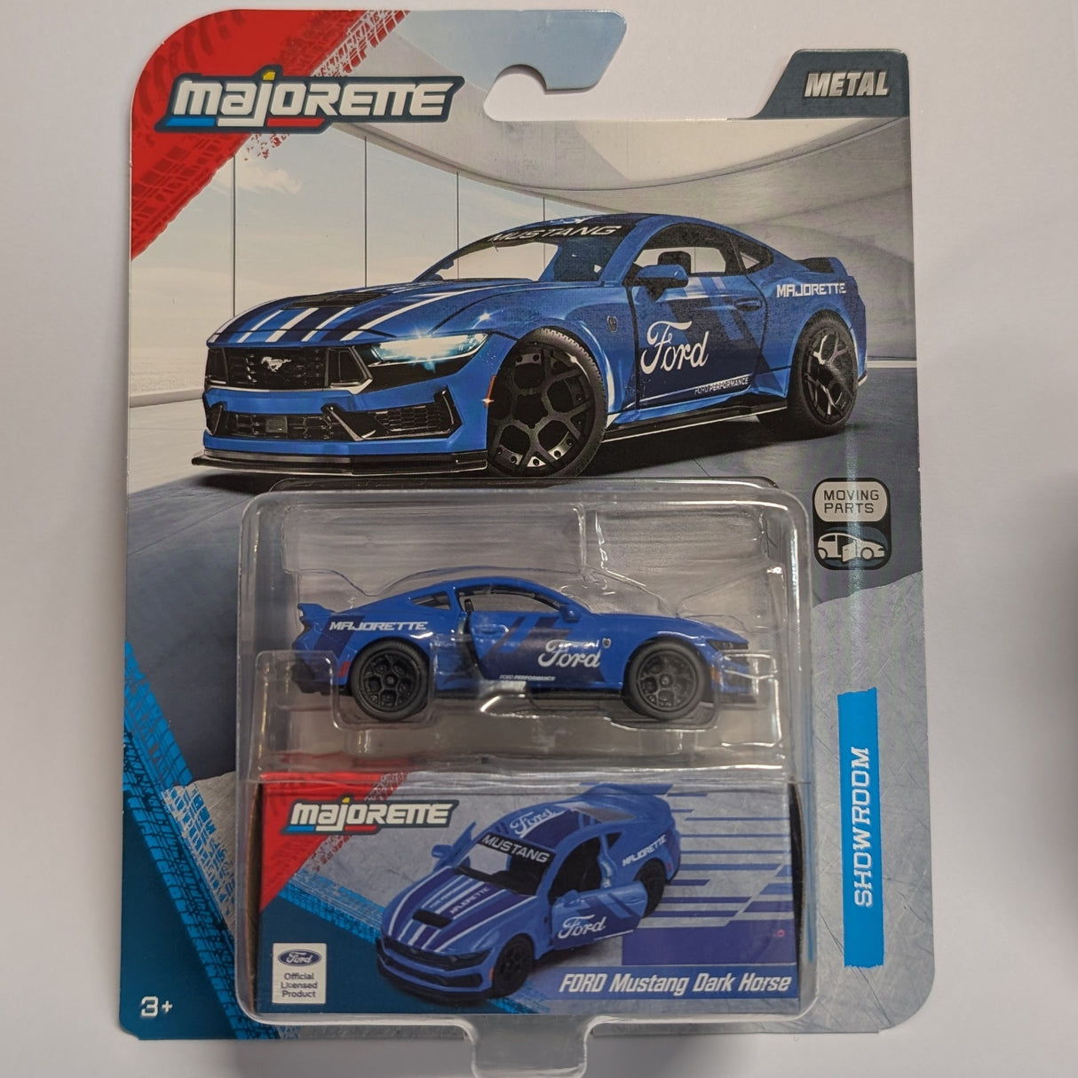 Ford Mustang Dark Horse - Blue - Majorette: Showroom Deluxe, 1:64 Scale Diecast Car