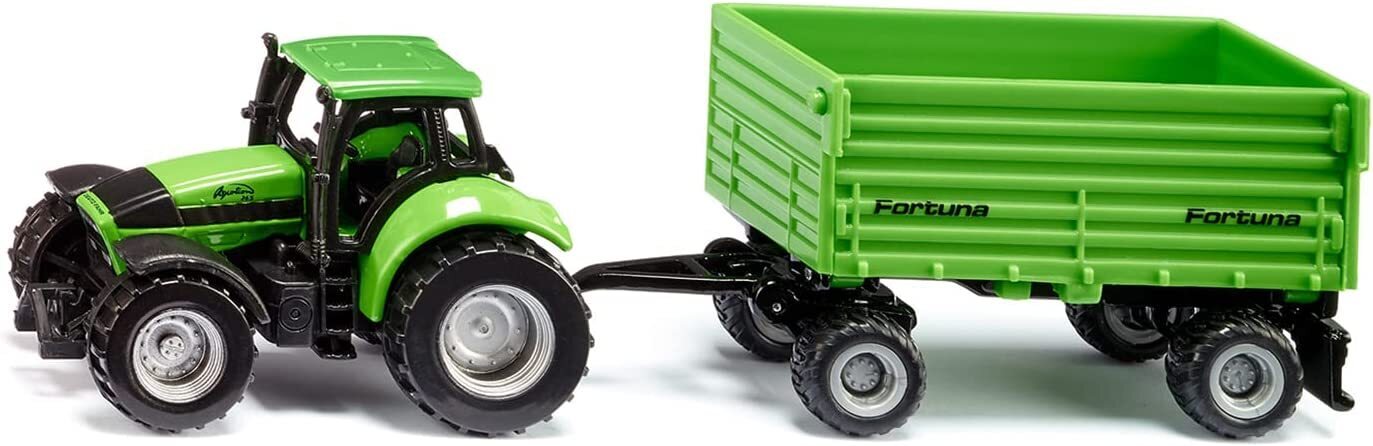 Siku 1606 - Deutz-Fahr Tractor With Fortuna 4-Wheel Trailer