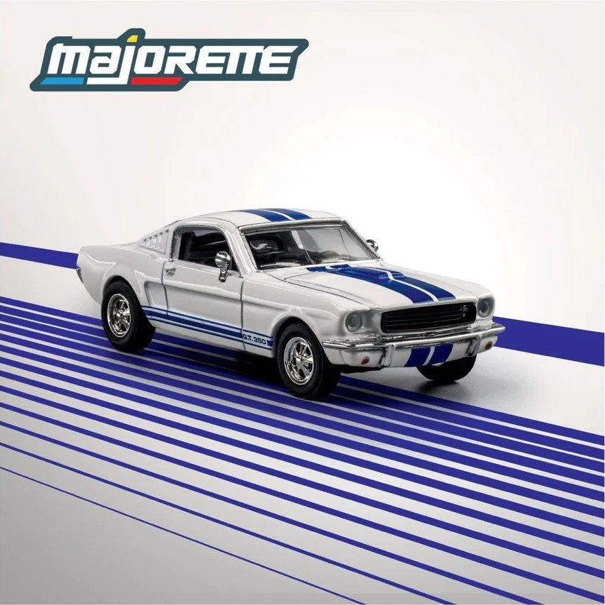 1965 Shelby Mustang GT350 - White w/Blue Stripes - Majorette: Collection, 1:64 Scale Diecast Car