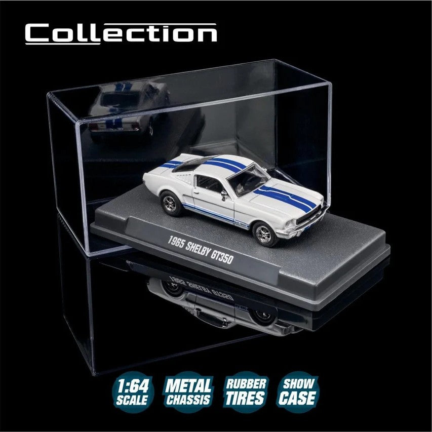 1965 Shelby Mustang GT350 - White w/Blue Stripes - Majorette: Collection, 1:64 Scale Diecast Car