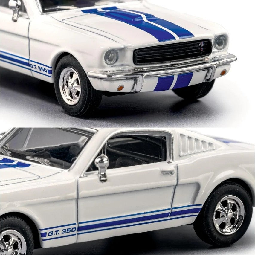 1965 Shelby Mustang GT350 - White w/Blue Stripes - Majorette: Collection, 1:64 Scale Diecast Car