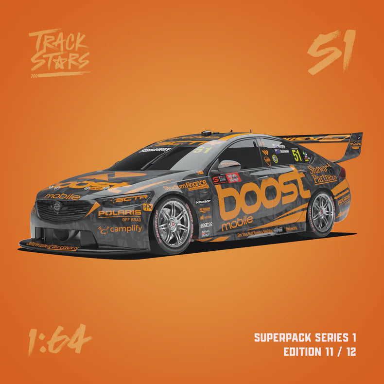 TrackStars Boost Mobile Racing Powered By Erebus #51 Holden ZB Commodore Supercar - 2022 Repco Bathurst 1000 Wildcard - Murphy/Stanaway, 1:64 Scale Diecast Car