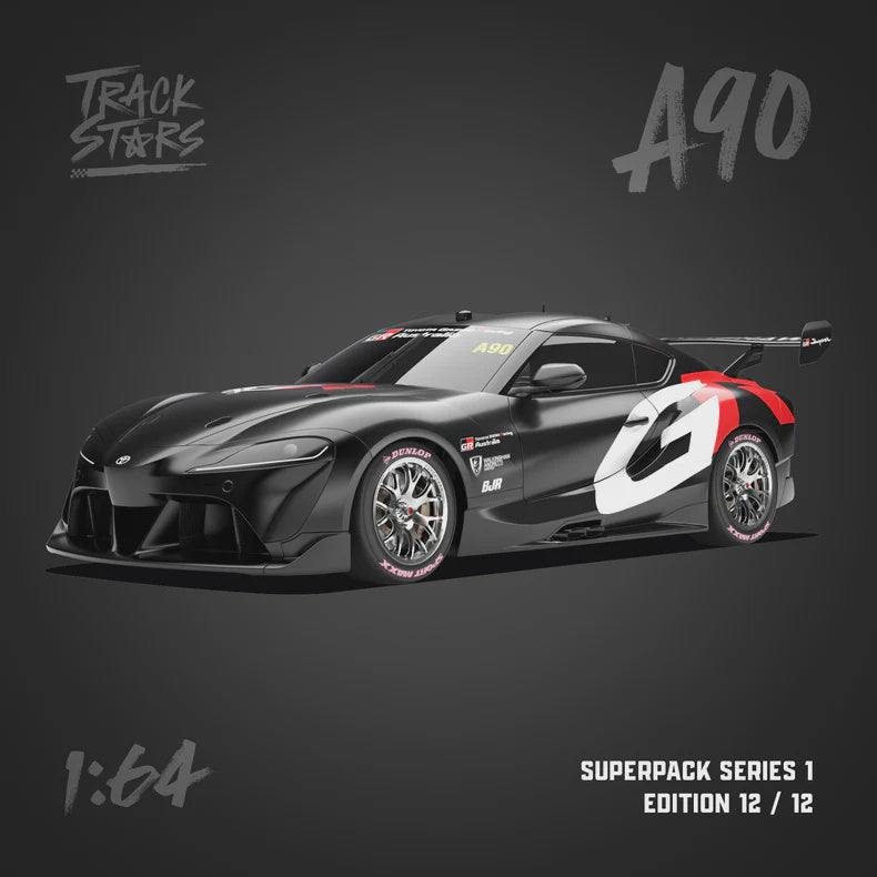 TrackStars Australia #A90 Toyota Supra Supercar - 2025 Bathurst 1000 Launch Livery, 1:64 Scale Diecast Car
