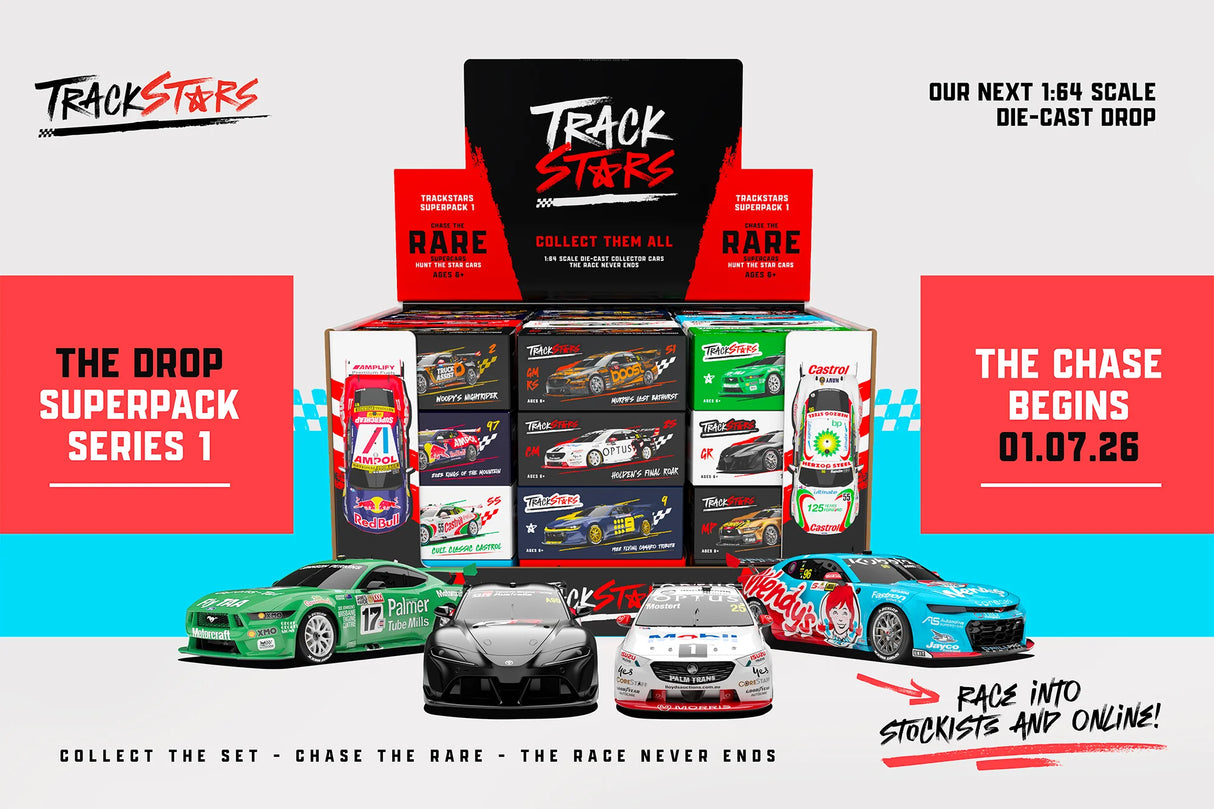 TrackStars Red Bull Ampol Racing #97 Chevrolet Camaro ZL1 Supercar - 2023 Repco Bathurst 1000 Winner - Van Gisbergen/Stanaway, 1:64 Scale Diecast Car