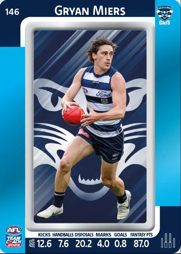 Gryan Miers, #146, Blue Parallel, 2025 Teamcoach AFL