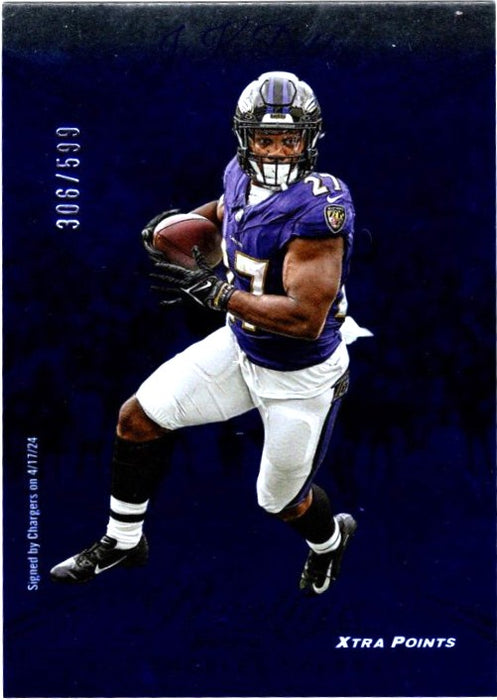 JK Dobbins, Xtra Points Blue, 2024 Panini Prestige Football NFL