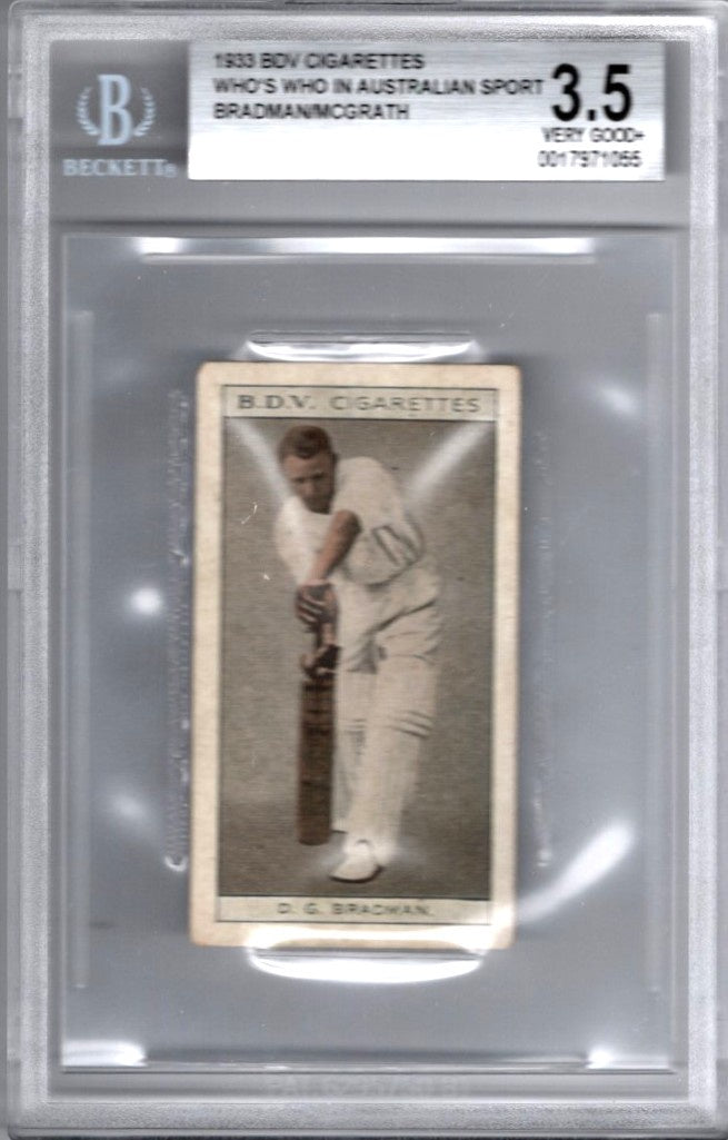 Don Bradman / Vivian McGrath, 1933 BDV Cigarettes, Who's Who in Australian Sports, BGS 3.5