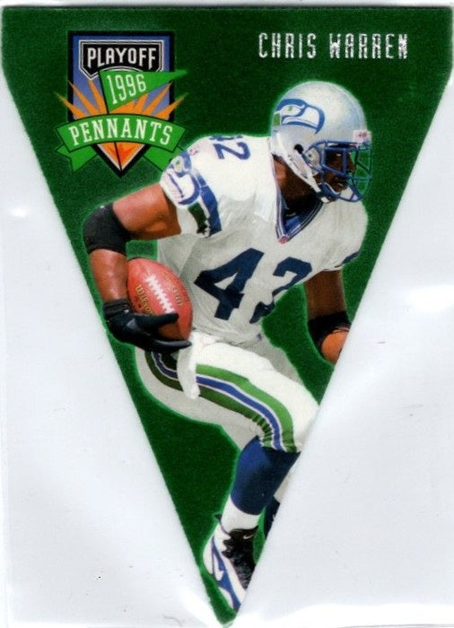 Chris Warren, #72, Pennants, 1996 Playoff Contenders Football NFL