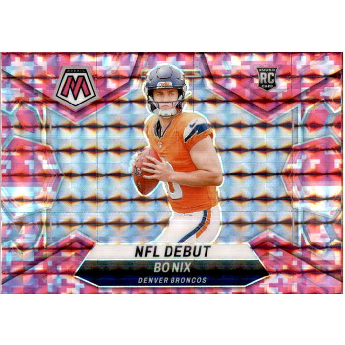 Bo Nix, RC, Pink Prizm, 2024 Panini Mosaic Football NFL