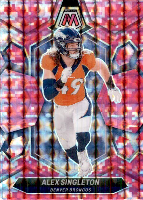 Alex Singleton, Pink Prizm, 2024 Panini Mosaic Football NFL