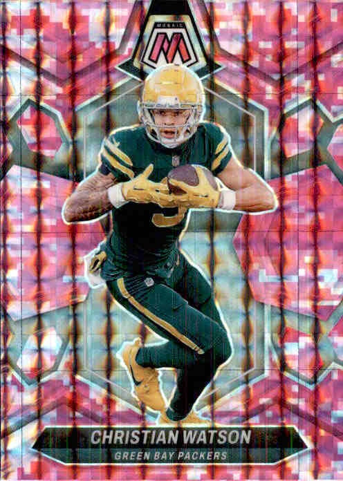 Christian Watson, Pink Prizm, 2024 Panini Mosaic Football NFL