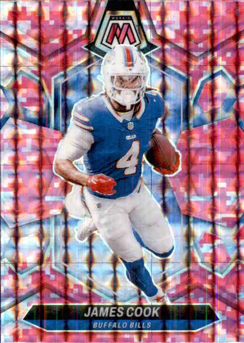 James Cook, Pink Prizm, 2024 Panini Mosaic Football NFL