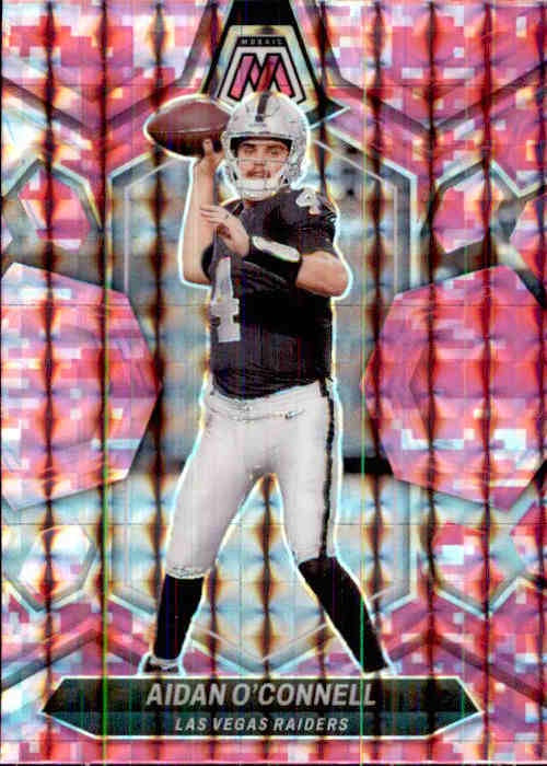 Aidan O'Connell, Pink Prizm, 2024 Panini Mosaic Football NFL