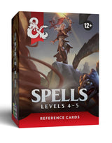 D&D Dungeons & Dragons Reference Cards Spells Levels 4-5