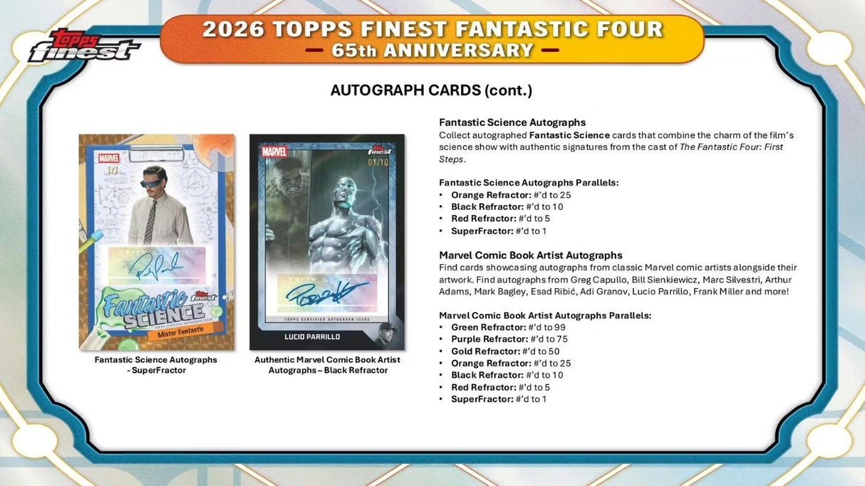 2026 Topps Finest Fantastic Four Hobby Box