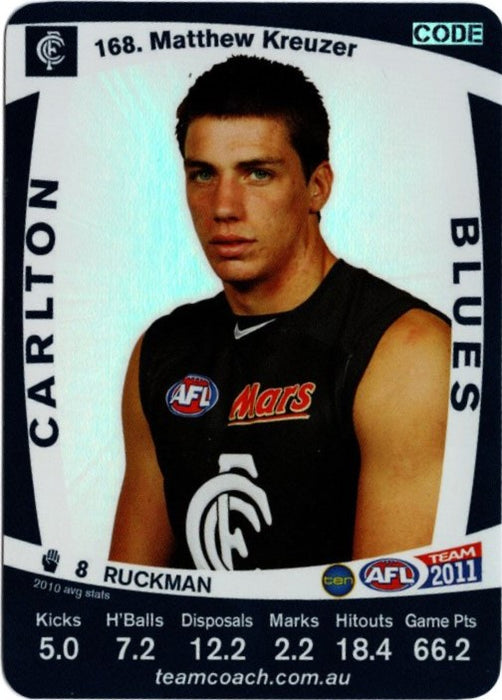 Matthew Kreuzer, Silver CODE, 2011 Teamcoach AFL