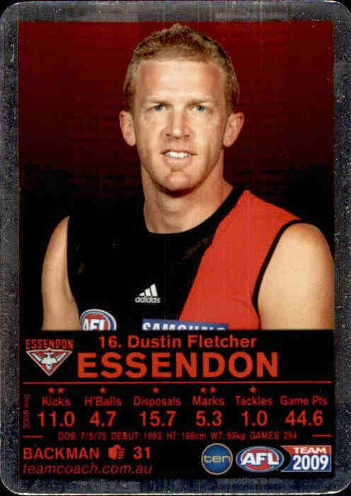 Dustin Fletcher, Silver, 2009 Teamcoach AFL