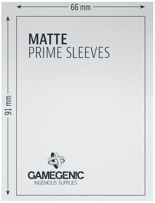 Gamegenic Matte Prime Card Sleeves White (66mm x 91mm) (100 Sleeves Per Pack)