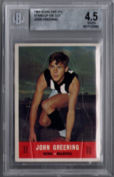 John Greening, 1969 Scanlens VFL Stand Up Die Cut, BGS 4.5