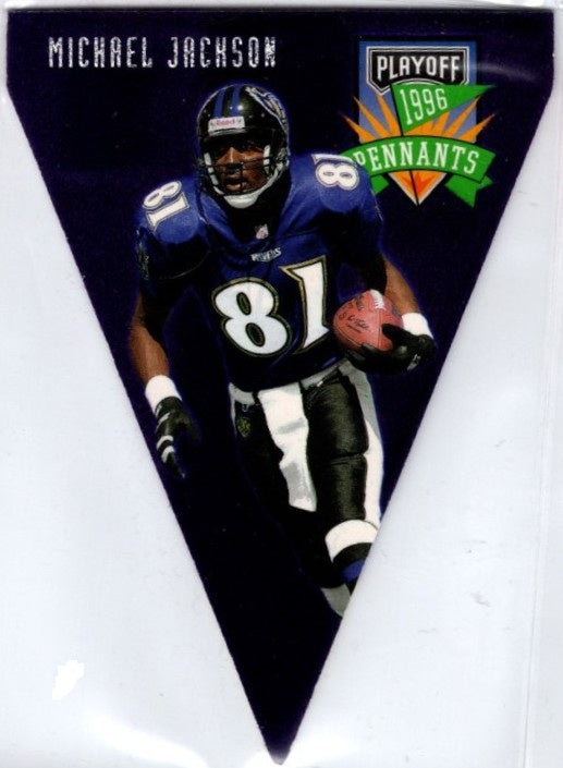 Michael Jackson, #89, Pennants, 1996 Playoff Contenders Football NFL