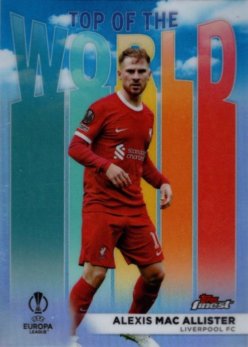 Alexis Mac Allister, Top of the World, 2023-24 Topps Finest UEFA Champions League Soccer