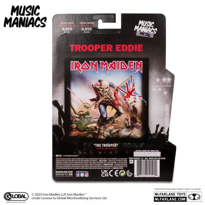 Iron Maiden - Trooper Eddie McFarlane Music Maniacs Metal 6" Scale Action Figure