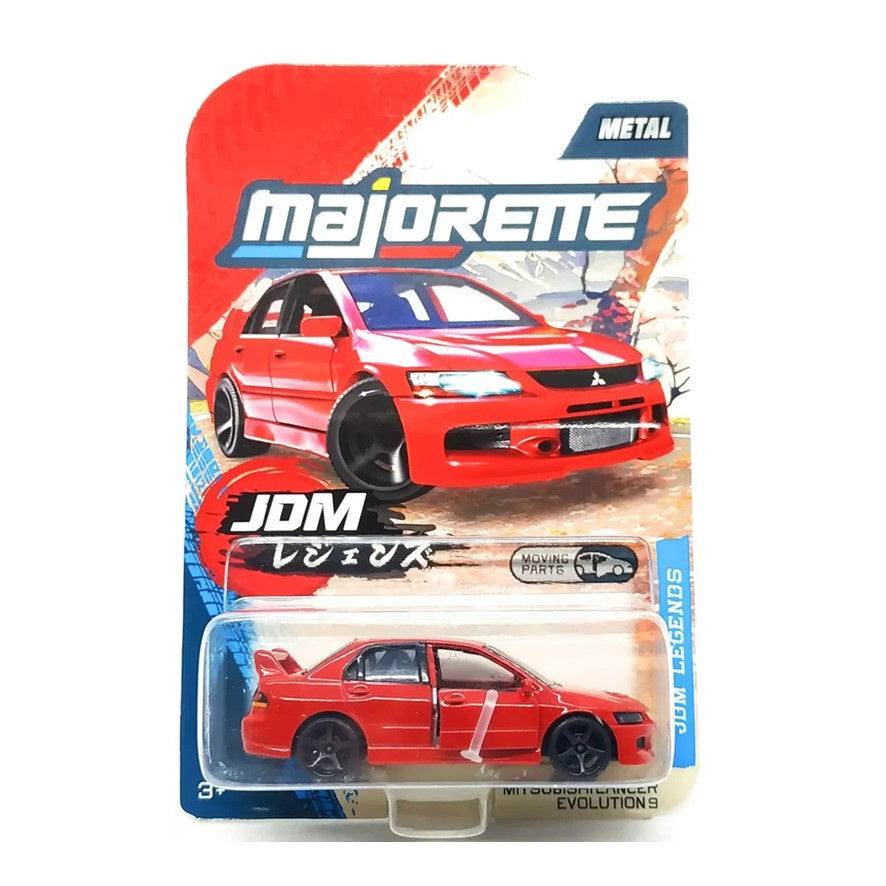 Mitsubishi Lancer Evolution 9 - Red - Majorette: JDM Legends, 1:64 Scale Diecast Car