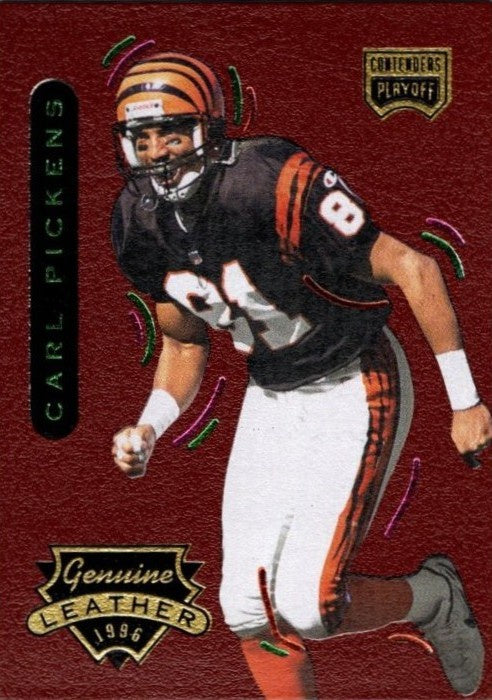 Carl Pickens, #17, Genuine Leather, 1996 Playoff Contenders Football NFL