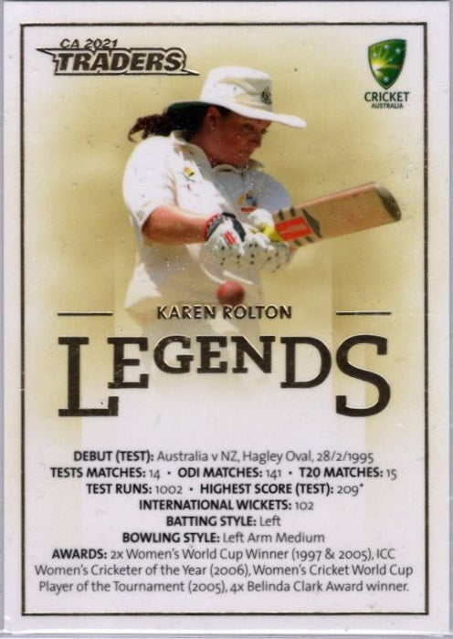 Karen Rolton, Legends Case Card, 2021-22 TLA Cricket Australia and BBL