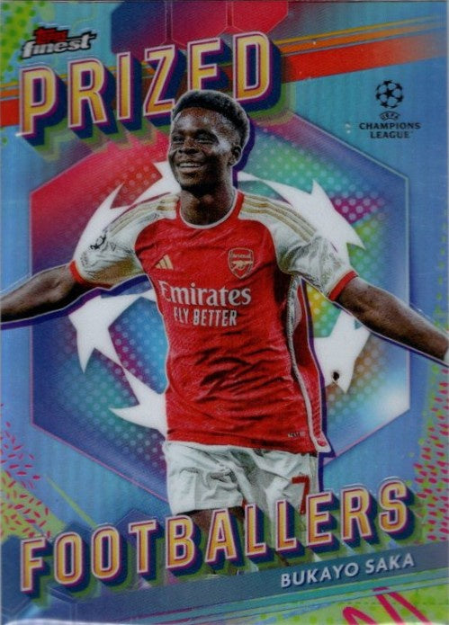 Bukayo Saka, Prized Footballer, 2023-24 Topps Finest UEFA Champions League Soccer