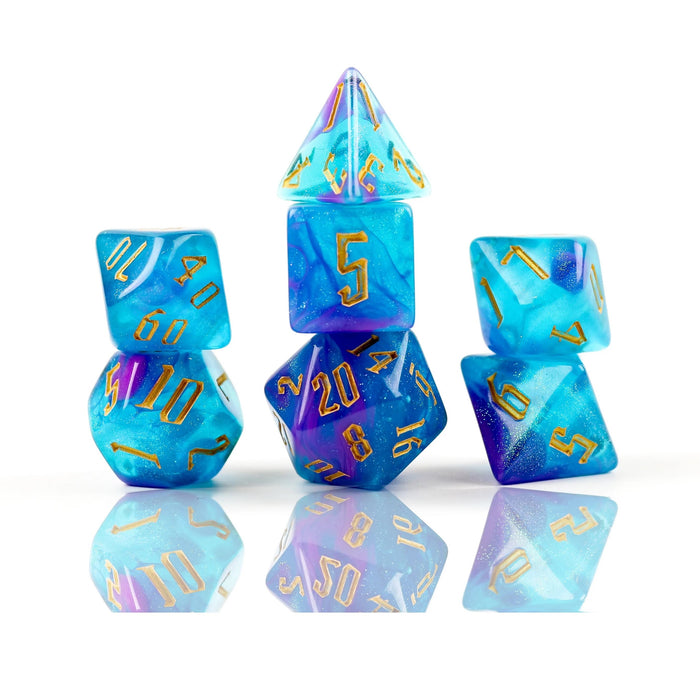 Sirius Dice - Cerulean Nebula Dice Set 7