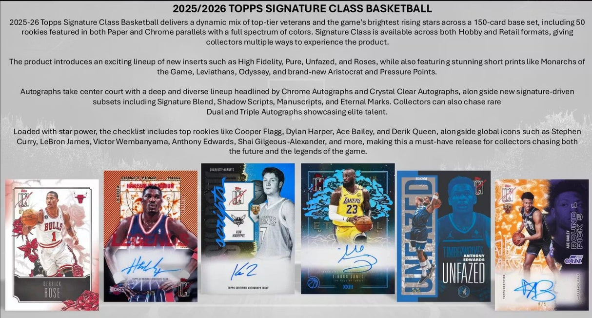 2025-26 Topps Signature Class Basketball Blaster Box