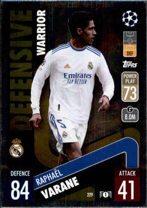 Raphael Varane, Defensive Warrior, 2021-22 Topps Match Attax UEFA Champions & Europa League