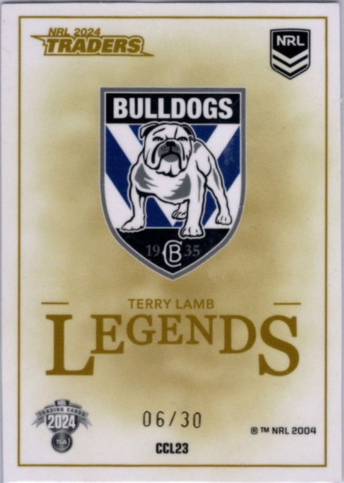 Terry Lamb, #06/30, LEGENDS Case Card, 2024 TLA Traders Titanium NRL Rugby League