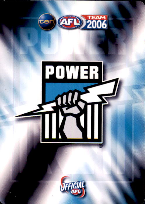 Port Adelaide Power Team Checklist, 2006 Teamcoach AFL