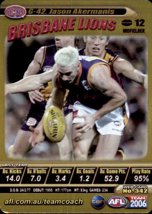 Jason Akermanis, Gold, 2006 Teamcoach AFL