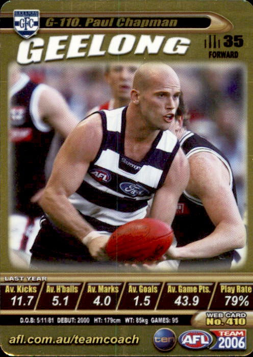 Paul Chapman, Gold, 2006 Teamcoach AFL