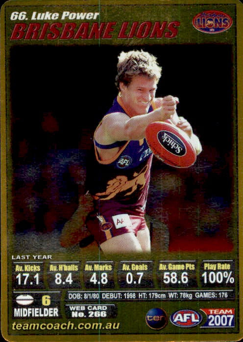 Luke Power, Gold, 2007 Teamcoach AFL