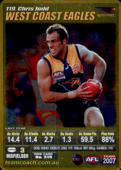 Chris Judd, Gold, 2007 Teamcoach AFL