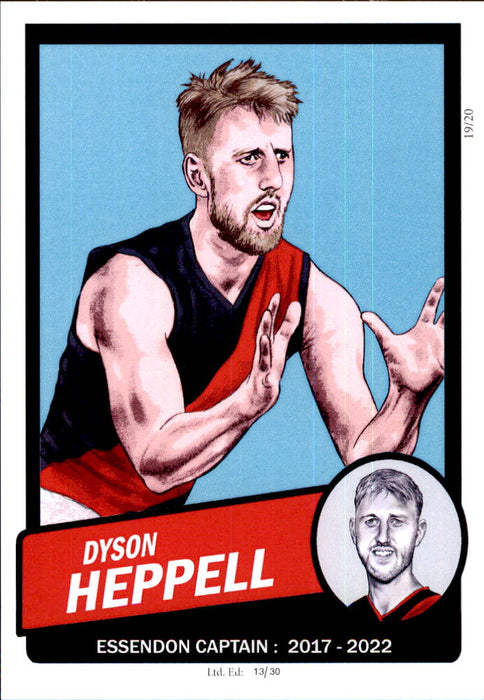 Essendon Bombers Captains Card Set by Noel