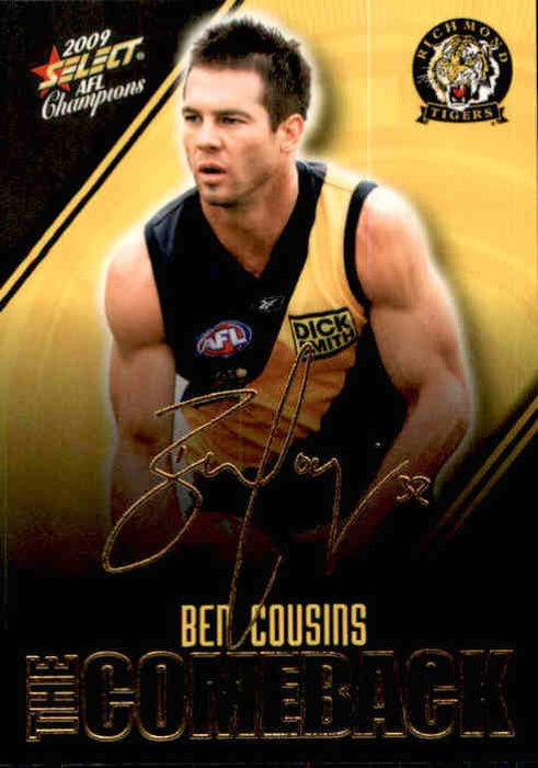 Ben Cousins, Comeback Gold Foil Signature, 2009 Select AFL Champions