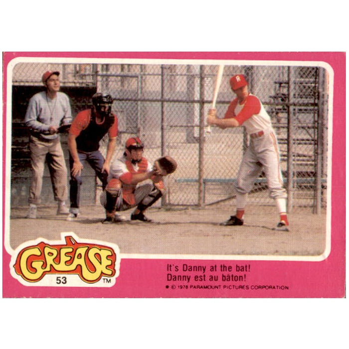 It's Danny at the bat!, #53, 1978 Topps GREASE Collector Cards - French Version