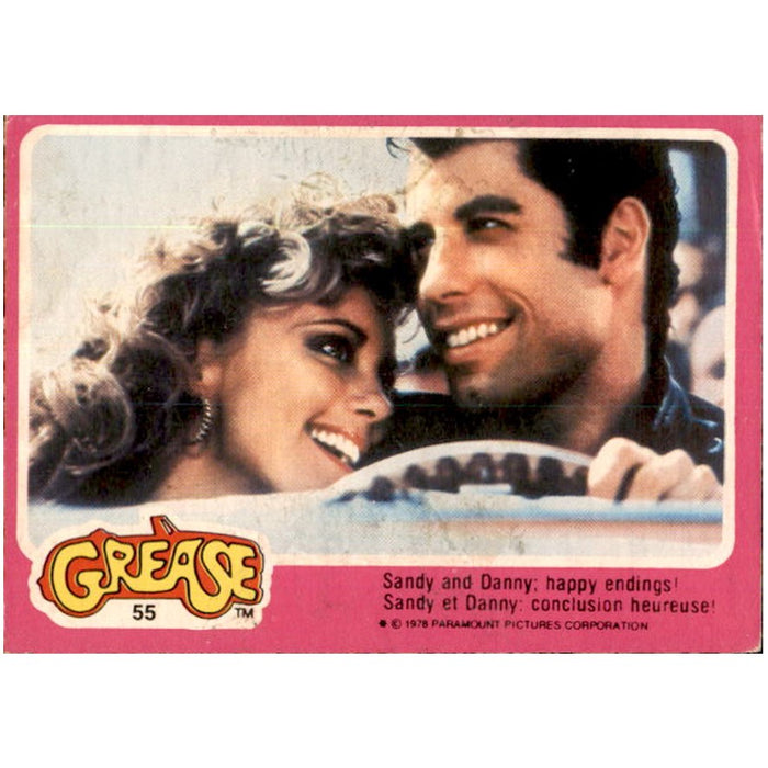 Sandy and Danny happy endings, #55, 1978 Topps GREASE Collector Cards - French Version