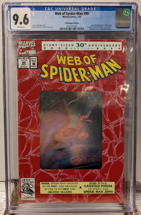 Web of Spider-Man, Vol. 1, #90 Comic, 30th Anniversary, Graded CGC 9.6