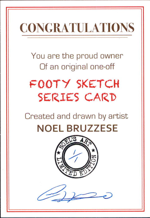 Ted Whitten, Portrait Footy Sketch Series, 1 of 1, by Noel Bruzzese